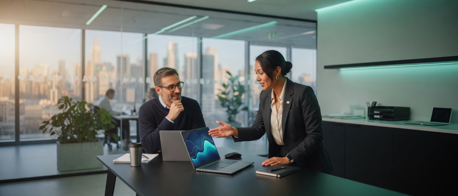 Technology consultation in a modern office